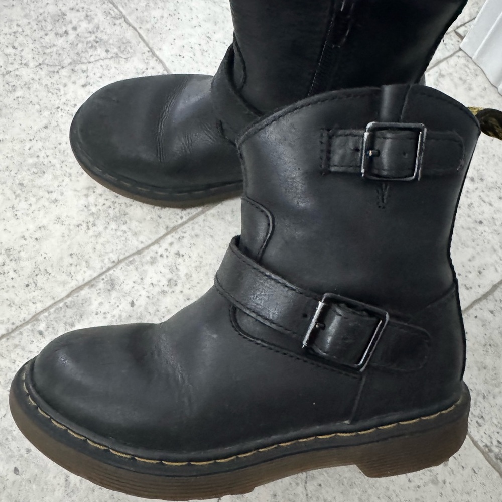 Dr. Martens Kids Black Buckle Boots